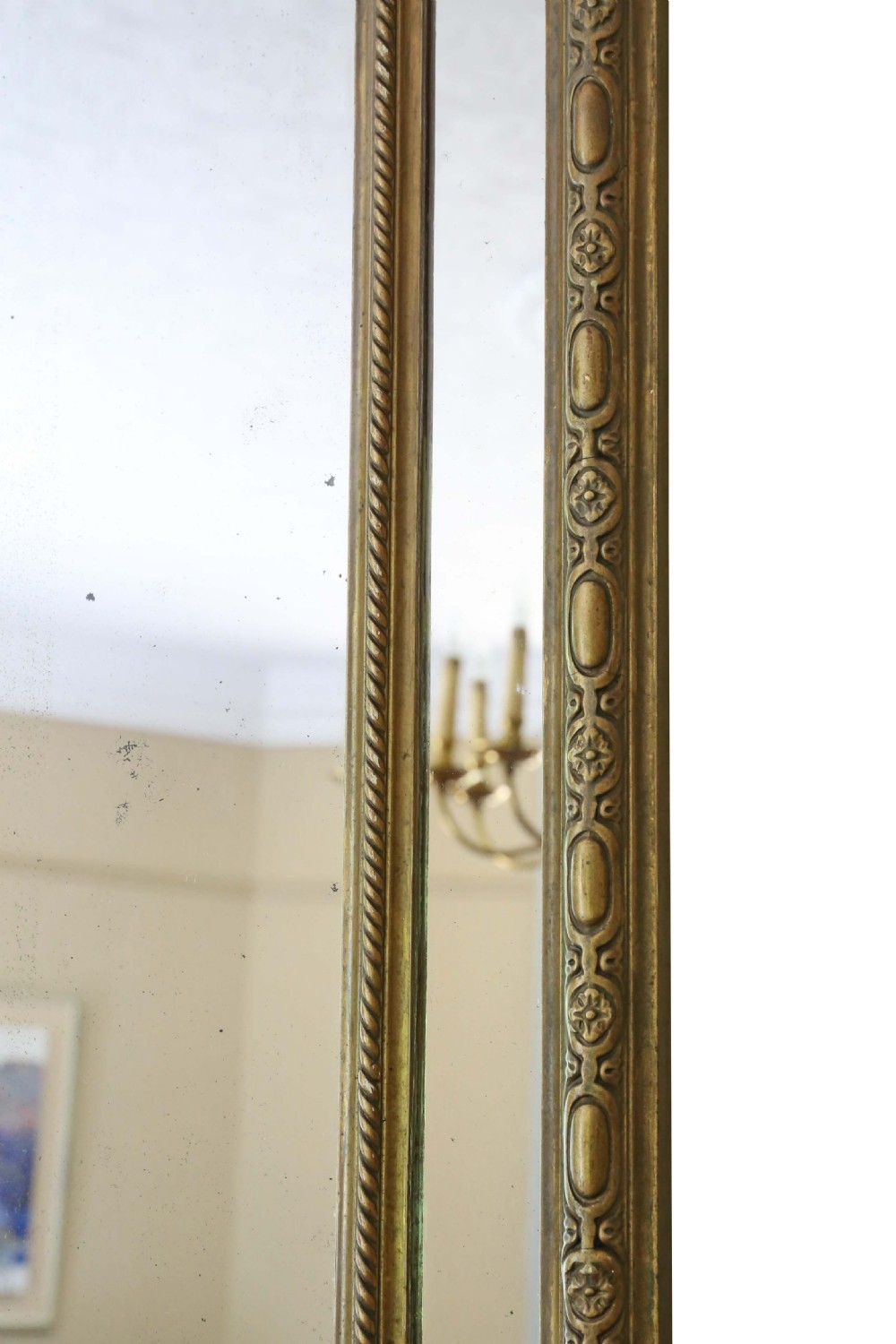 Large Victorian gilt overmantle wall mirror View IV