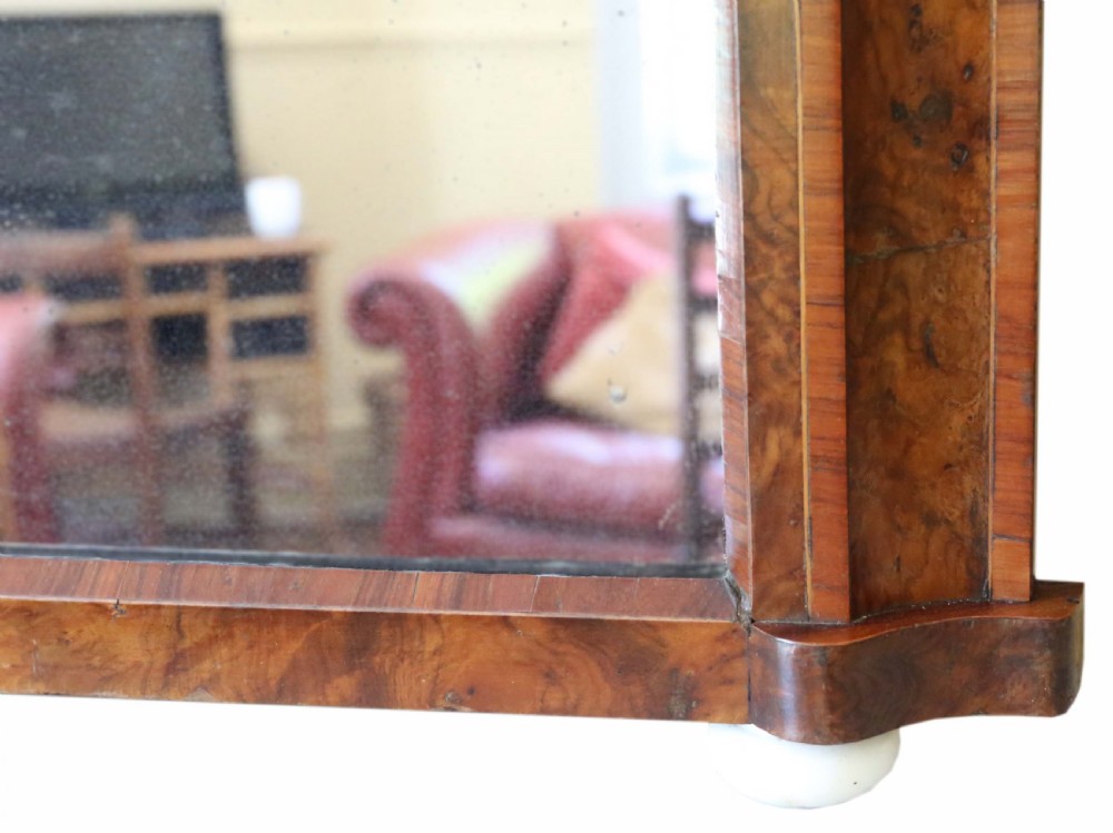 Victorian burr walnut wall mirror overmantle View IV
