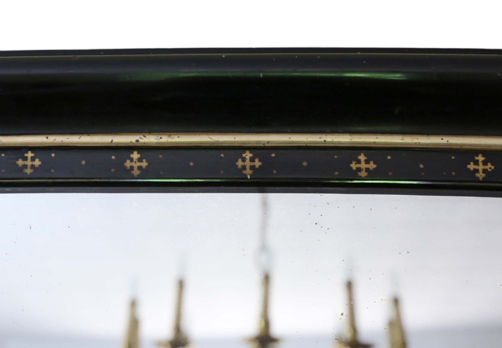 Victorian black lacquer overmantle wall mirror View VI
