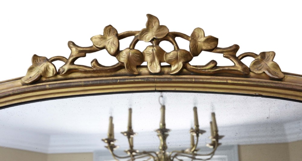 Victorian gilt overmantle wall mirror C1880 View III