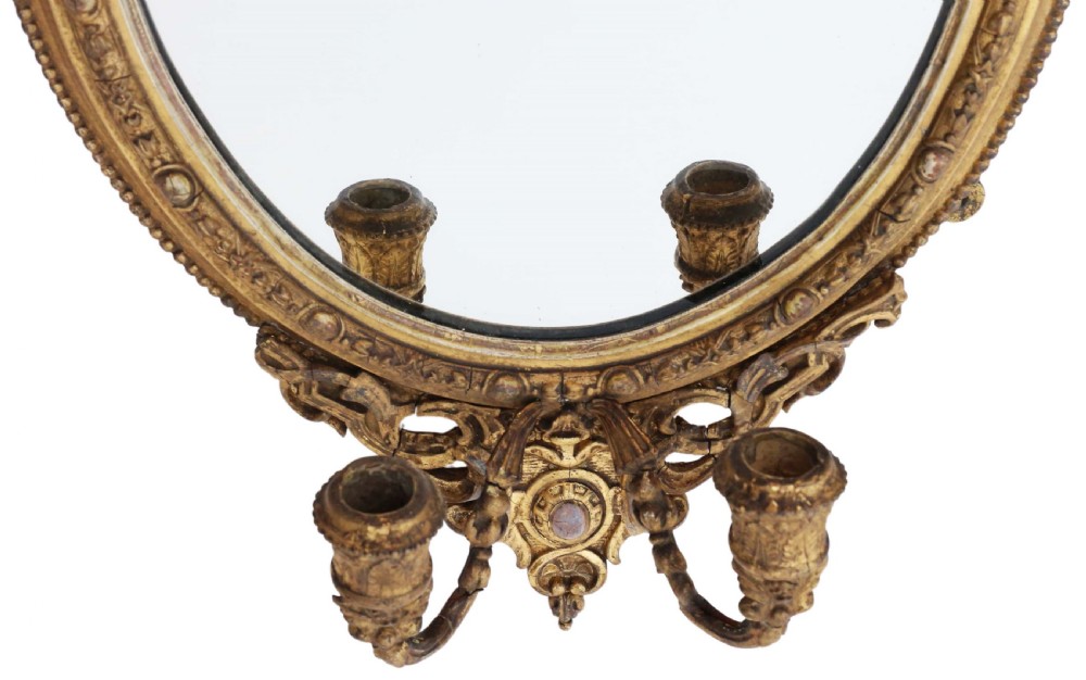 Pair early 19th Century gilt girandole wall mirrors  View IV