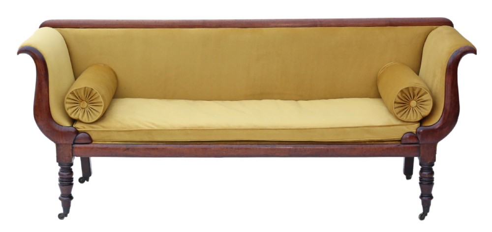 Georgian scroll arm sofa chaise longue mahogany