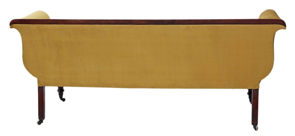 Georgian scroll arm sofa chaise longue mahogany View VI