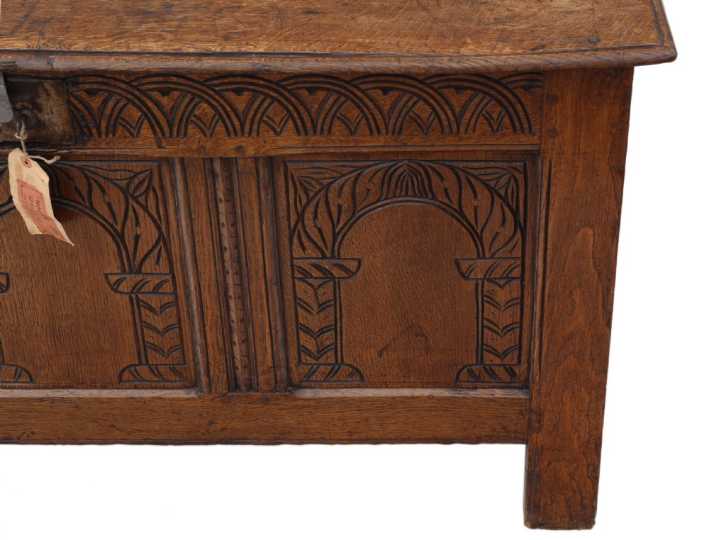 Georgian 18th Century carved oak coffer View IV