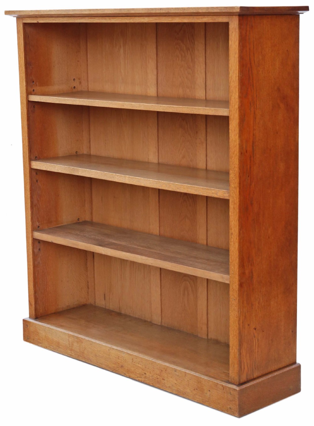 Victorian adjustable oak open bookcase