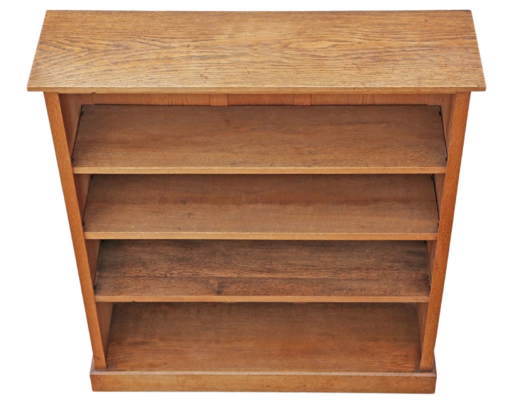 Victorian adjustable oak open bookcase View IV