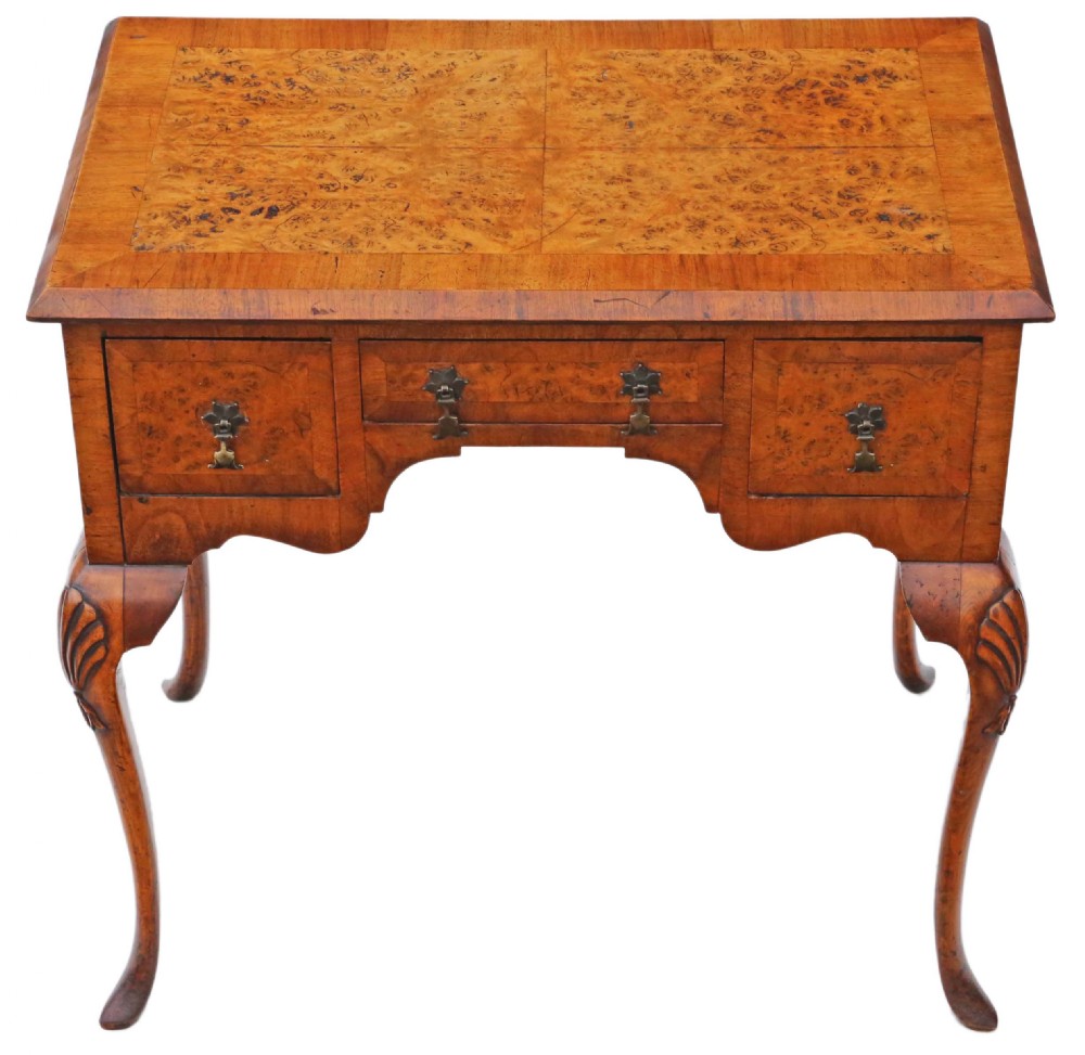 Walnut lowboy writing side table