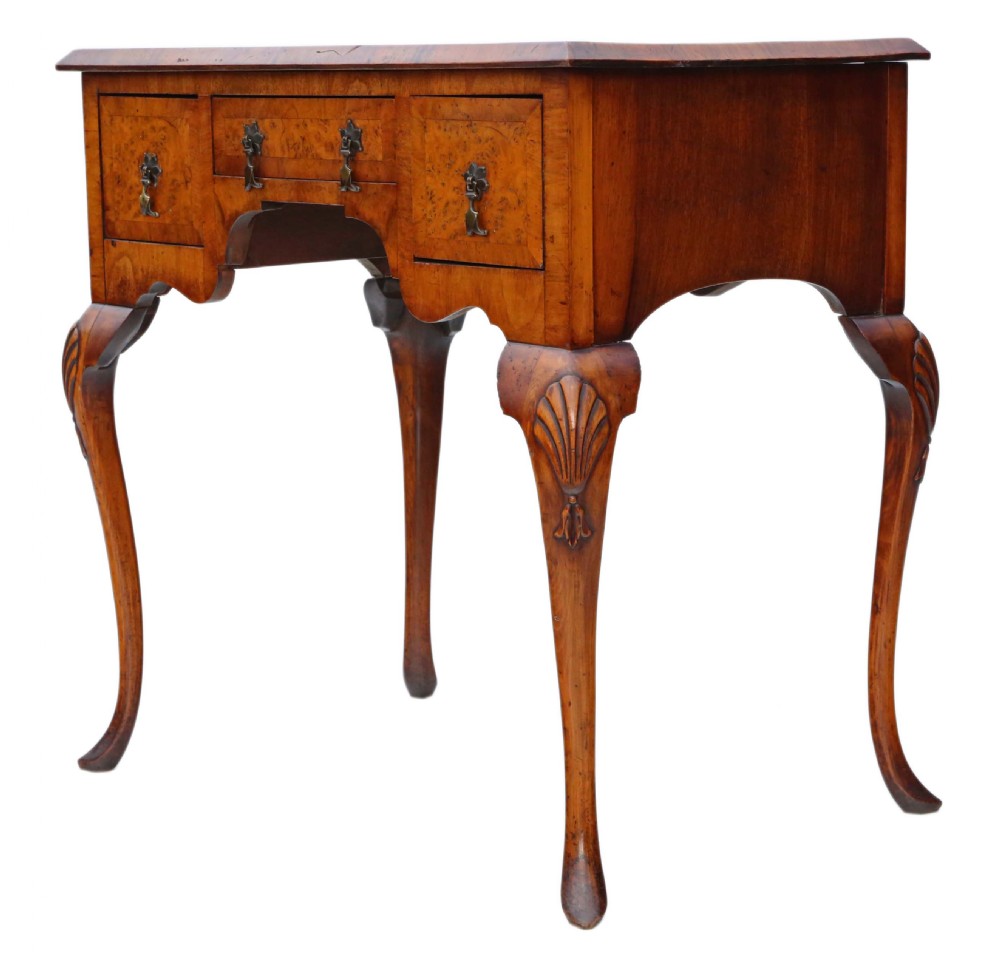 Walnut lowboy writing side table View IV