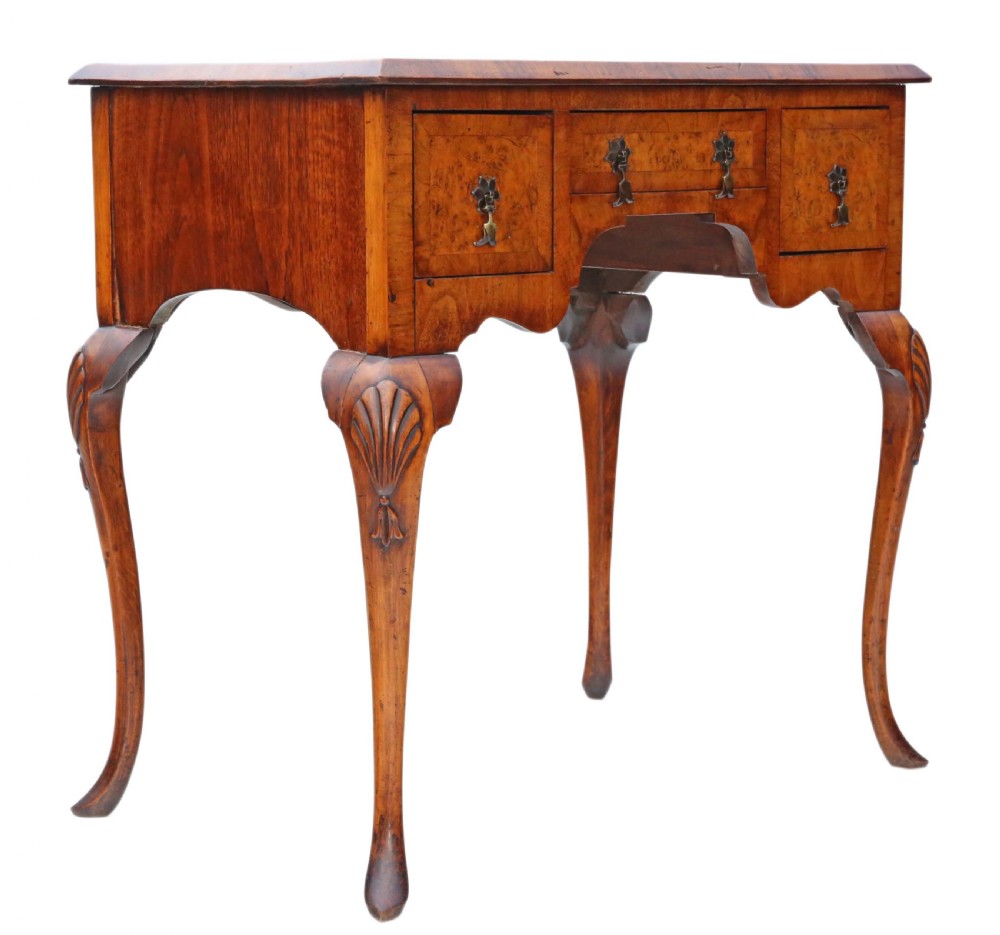 Walnut lowboy writing side table View V