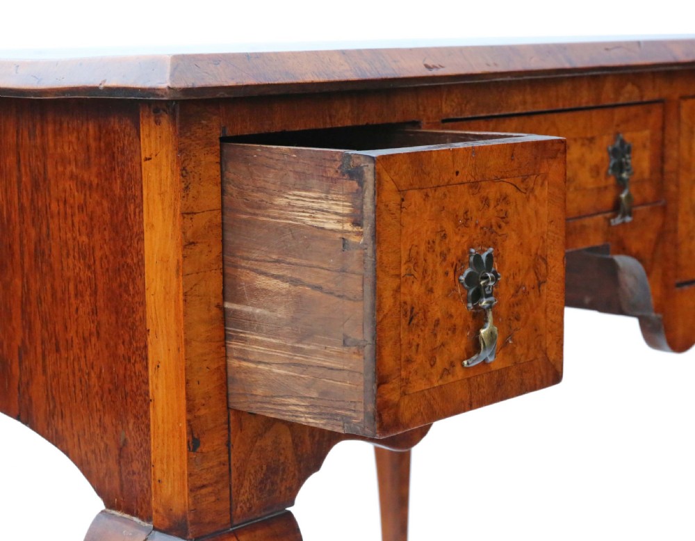 Walnut lowboy writing side table View VI