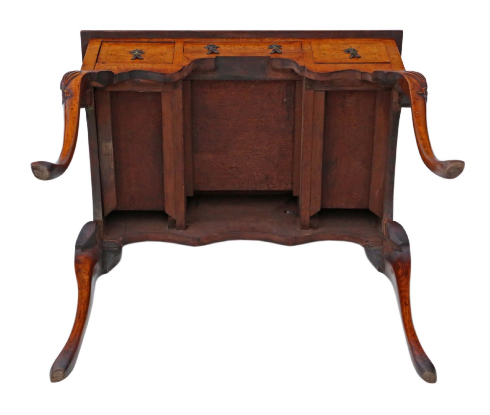 Walnut lowboy writing side table View VIII