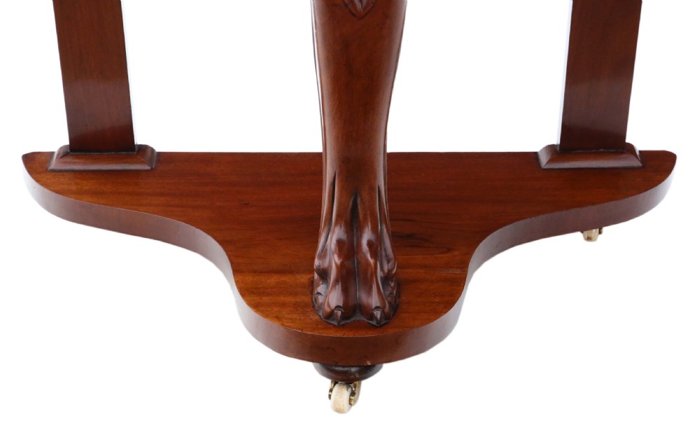 Victorian mahogany demi-lune console table  View V