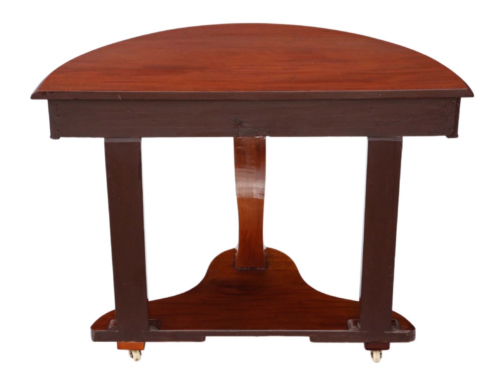 Victorian mahogany demi-lune console table  View VI