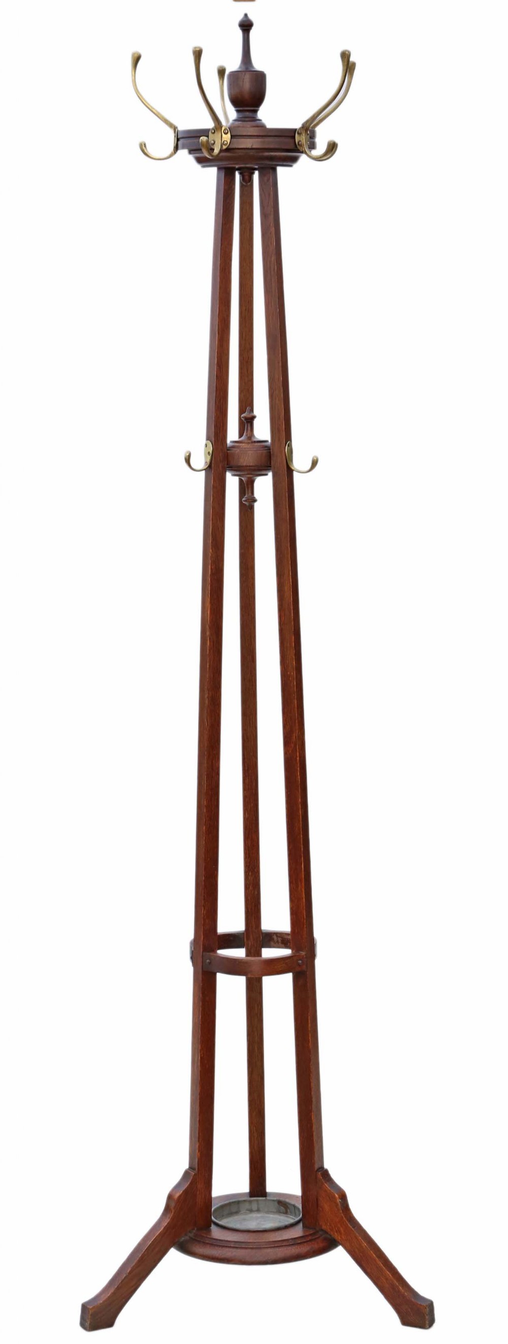 Victorian oak hall, coat or hat stand