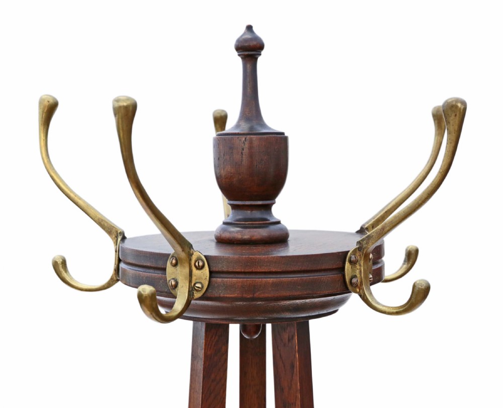 Victorian oak hall, coat or hat stand View II