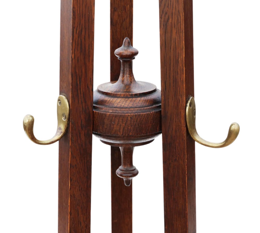 Victorian oak hall, coat or hat stand View III