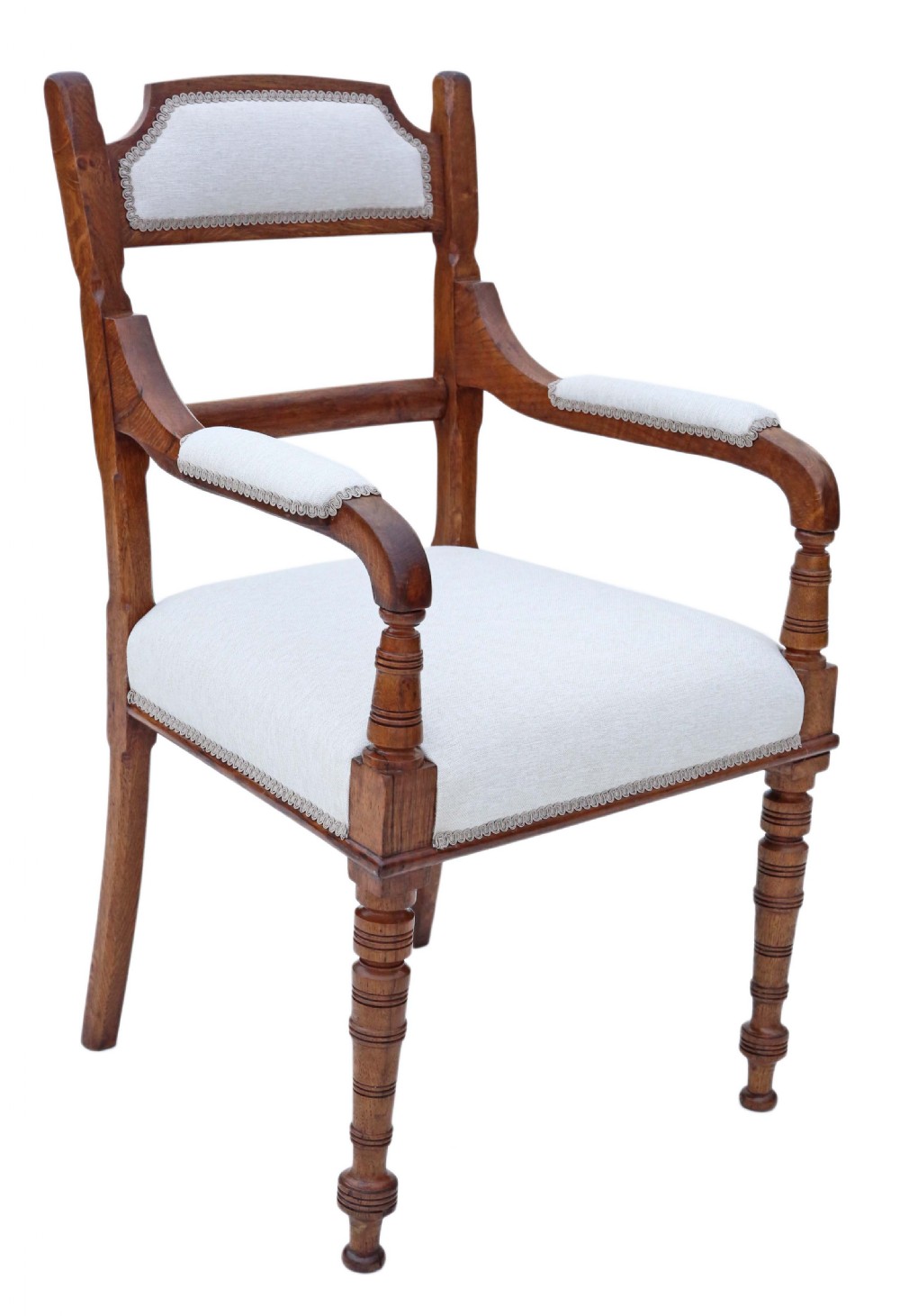 Victorian C1880 oak armchair View V