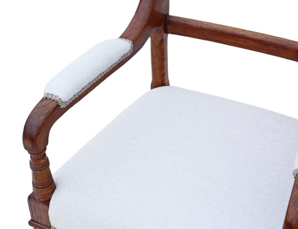 Victorian C1880 oak armchair View VII