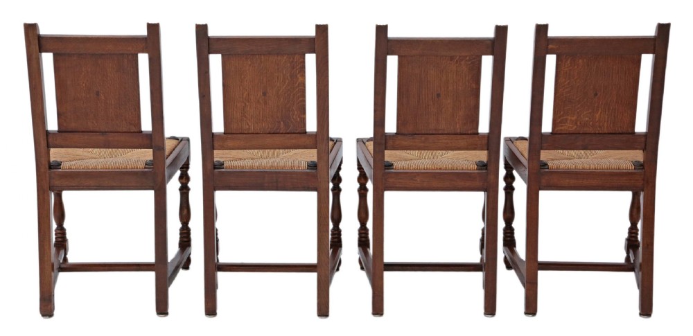 Set of 4 oak kitchen dining chairs View II