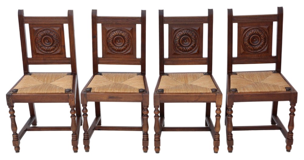 Set of 4 oak kitchen dining chairs
