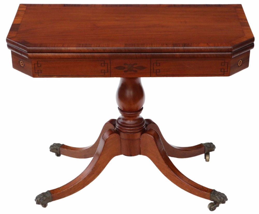 Georgian mahogany rosewood folding card table