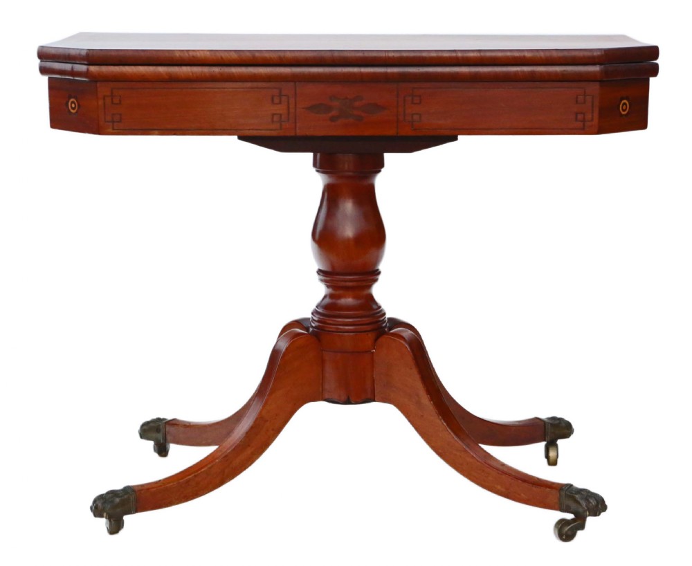 Georgian mahogany rosewood folding card table View III