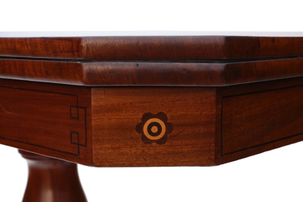 Georgian mahogany rosewood folding card table View IV