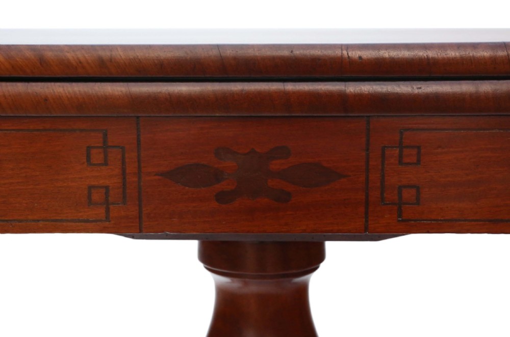 Georgian mahogany rosewood folding card table View VI