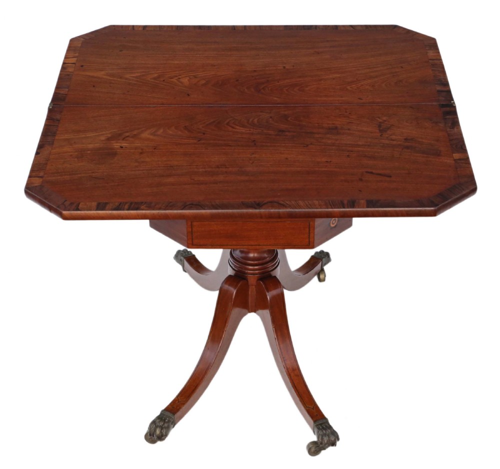 Georgian mahogany rosewood folding card table View IX