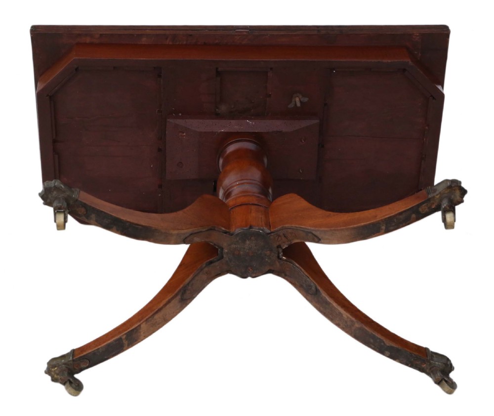 Georgian mahogany rosewood folding card table View XI