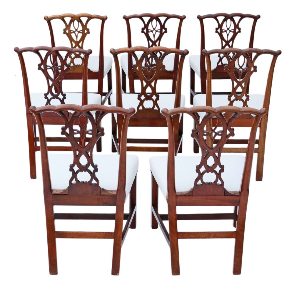 Set of 8 mahogany Georgian C1800 dining chairs  View III