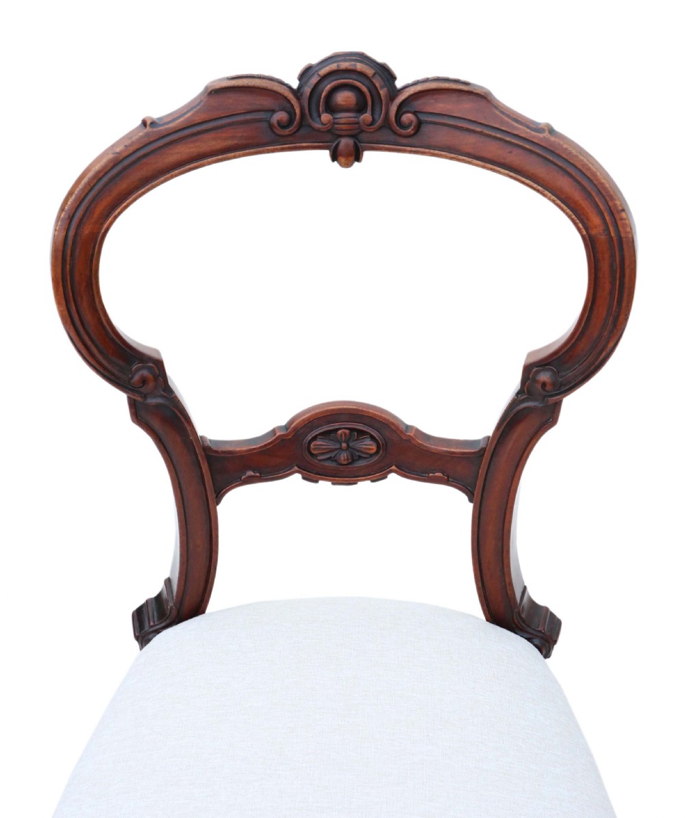 Set of 4 Victorian C1880 walnut balloon back dining chairs  View VIII