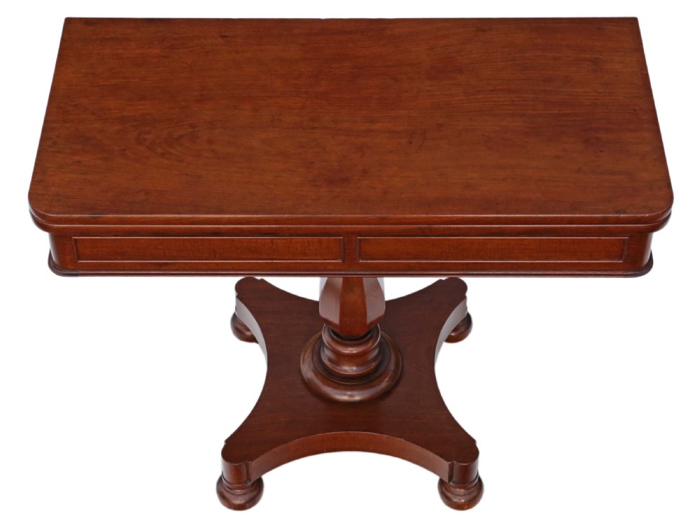 Victorian mahogany folding card console table View II
