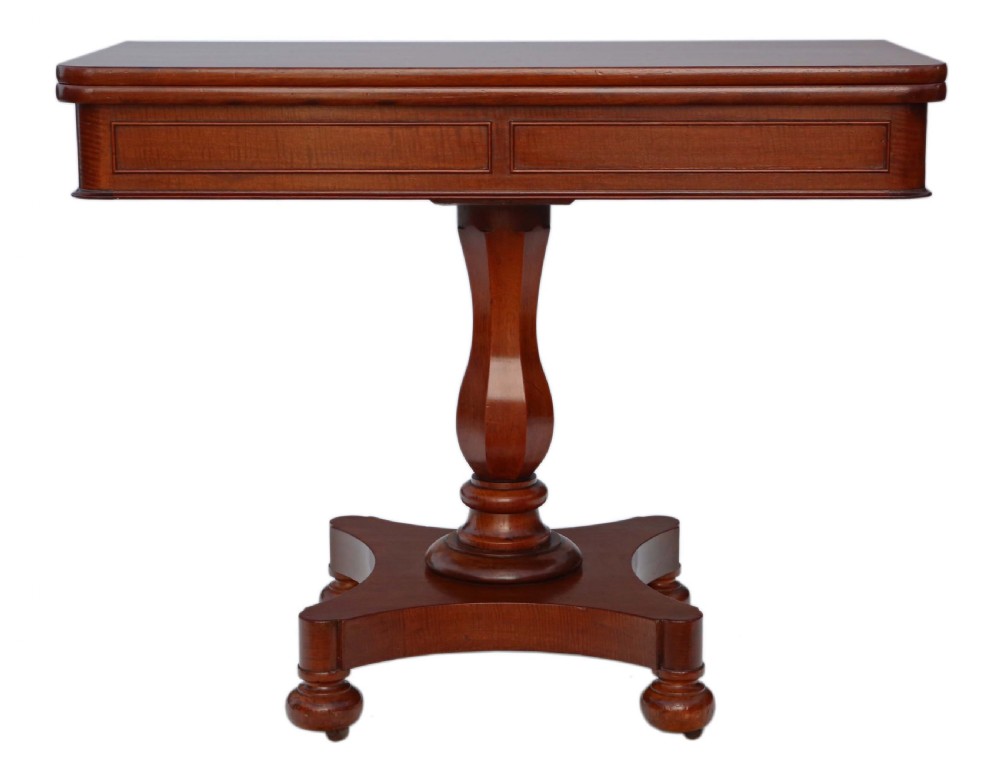 Victorian mahogany folding card console table View III