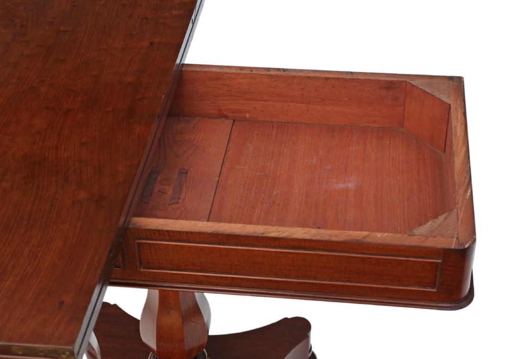Victorian mahogany folding card console table View V