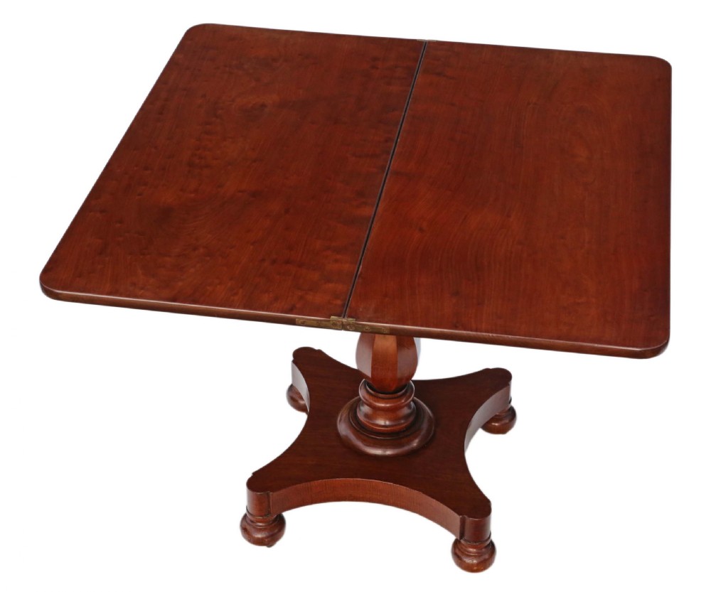 Victorian mahogany folding card console table View VI