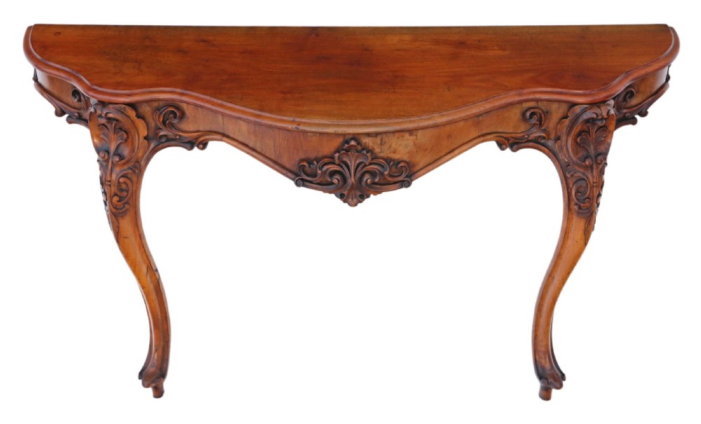 19th Century carved and figured walnut console table 