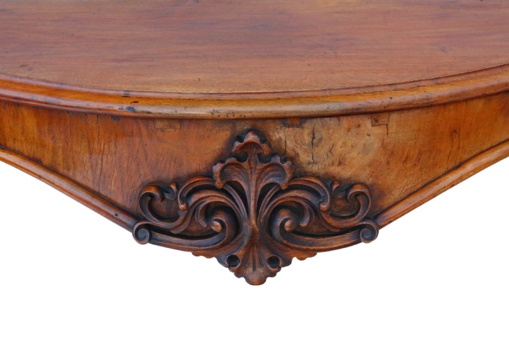 19th Century carved and figured walnut console table  View IV