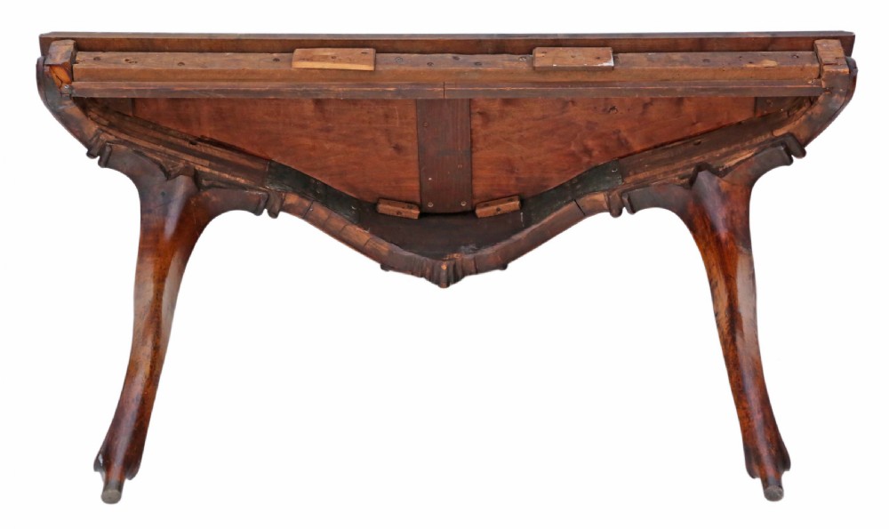 19th Century carved and figured walnut console table  View VII
