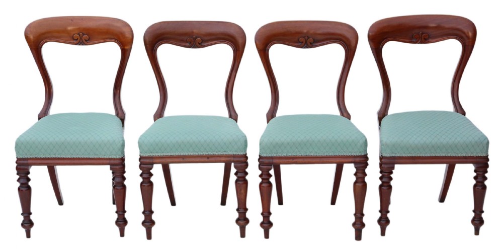 Set of 4 Victorian mahogany balloon back dining chairs C1880 
