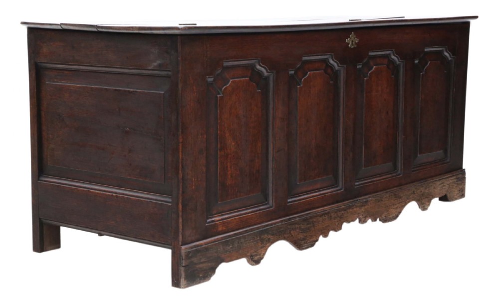 Georgian C1800 panelled oak mule chest  View VII