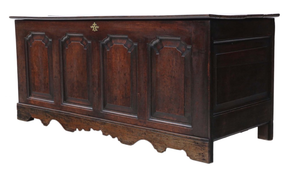 Georgian C1800 panelled oak mule chest  View VIII
