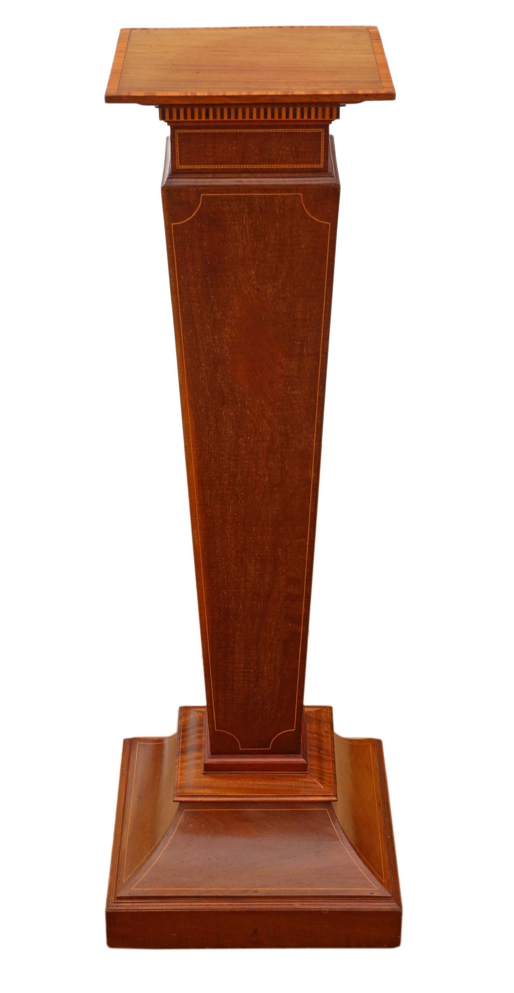 Edwardian inlaid mahogany pedestal stand