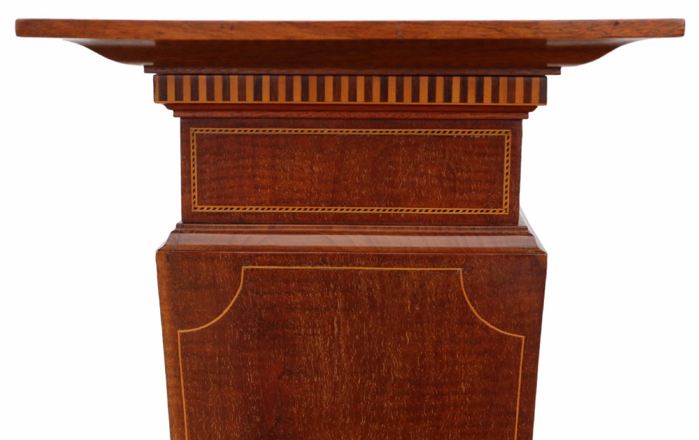 Edwardian inlaid mahogany pedestal stand View III