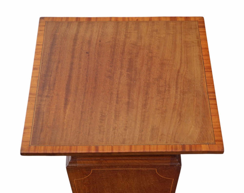 Edwardian inlaid mahogany pedestal stand View VI