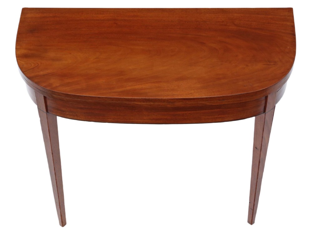 Georgian mahogany folding card console table  View II