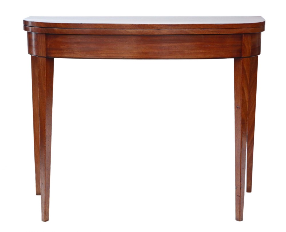 Georgian mahogany folding card console table  View III