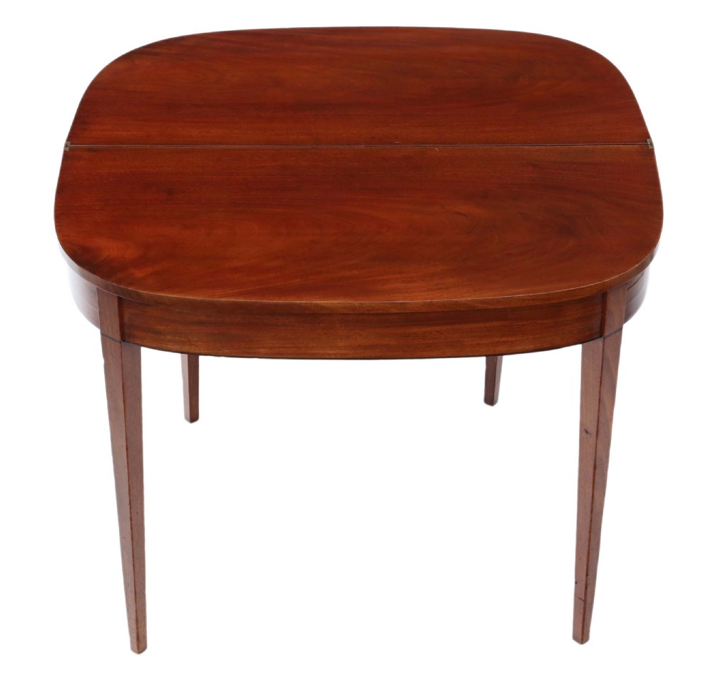 Georgian mahogany folding card console table  View IV