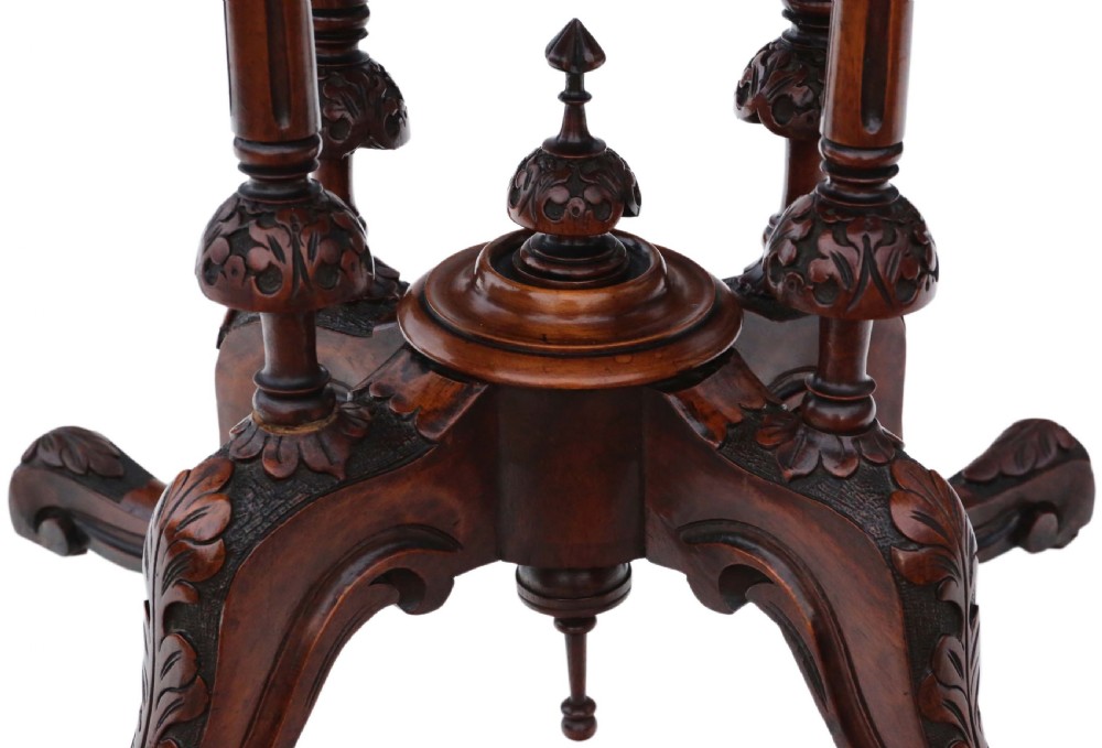 Victorian inlaid figured walnut oval supper table View VI
