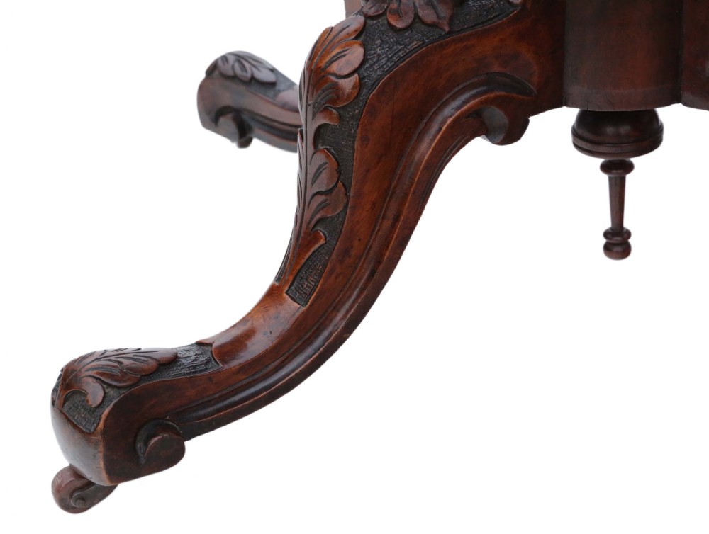 Victorian inlaid figured walnut oval supper table View VIII